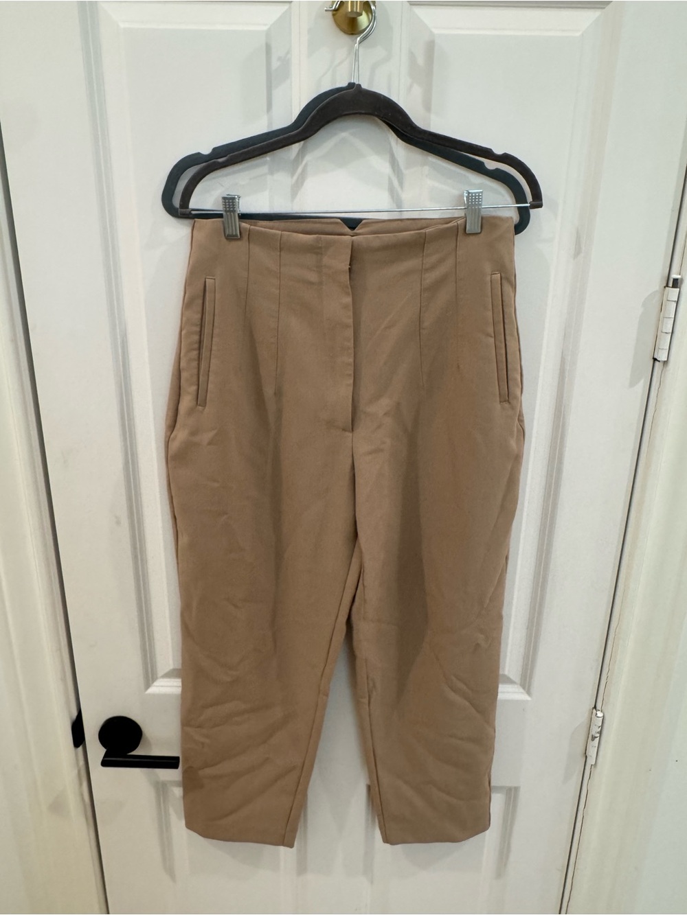 Zara Women's Slim Tailored Pants in Tan